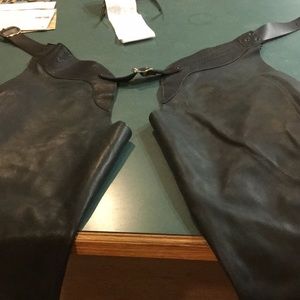 Ladies black leather chaps